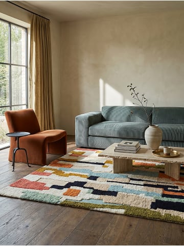 KADIMA DESIGN Teppich Wolle Handgetuftet BRUE Berber Collage Muster Wohnzimmer in Multicolor