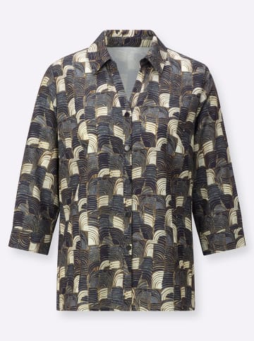 WITT WEIDEN Druckbluse in beige-schwarz-bedruckt