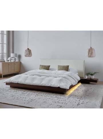 Beliani Doppelbett ZEN in Braun/Weiß - (W) 308 x (H) 86 x (L) 229 cm