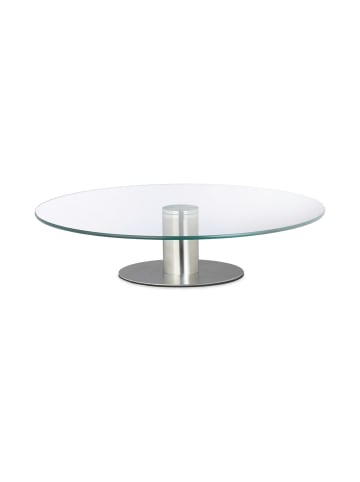 relaxdays Tortenplatte in Transparent/ Silber - (H)7 x Ø 30 cm