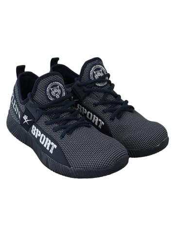 Plein Sport Schwarz Blau Indigo Polyester Carter Sneaker Schuhe