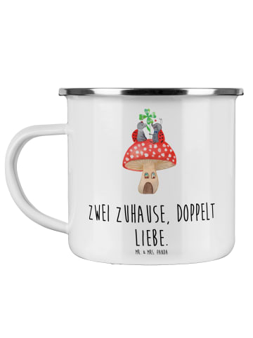 Mr. & Mrs. Panda Emaille Becher Trennung von den Eltern mit Spruch in Weiß