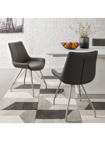 home24 Polsterstuhl Saval (2er-Set) in Grau