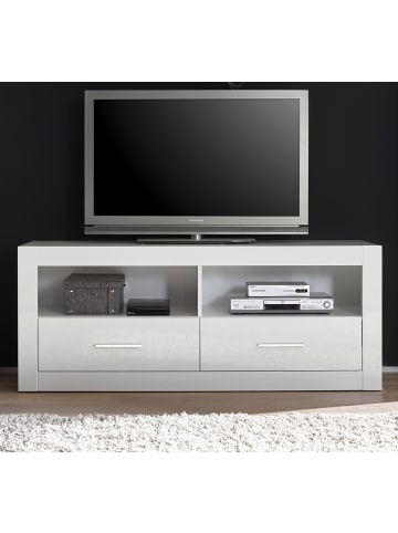 Furn.Design TV-Lowboard weiß Hochglanz, TV Unterteil Komforthöhe auf Rollen