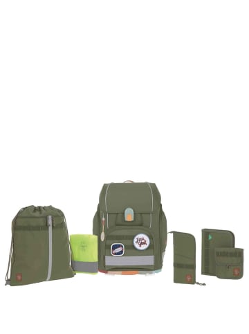 Lässig School Set Boxy Unique - Schulranzen Set 7tlg. (Dark Green Ocean Edition) in Olive