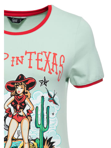Queen Kerosin Queen Kerosin Contrast T-Shirt Deep in Texas in mint