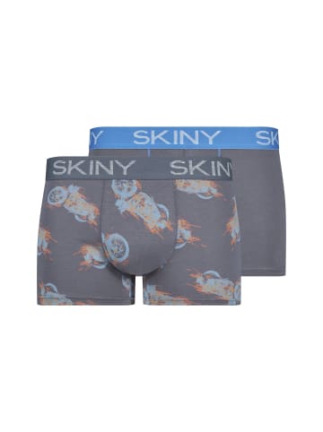 Skiny Boxershort 2er Pack in Hellgrau/Motorrad