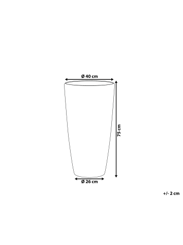 Beliani Outdoor Blumentopf TSERIA in Weiß - (W) 40 x (H) 75 x (L) 40 cm