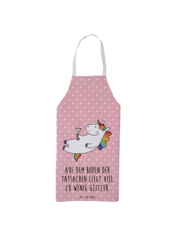 Mr. & Mrs. Panda Kochschürze Einhorn Blümchentail mit Spruch in Rot Pastell