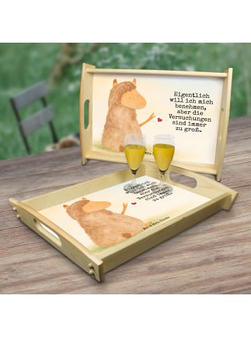 Mr. & Mrs. Panda Tablett Alpaka Fahne Design mit Spruch in Weiß