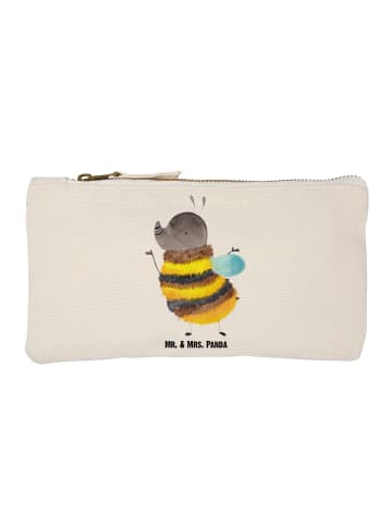 Mr. & Mrs. Panda Schminktasche Hummel flauschig ohne Spruch in Weiß