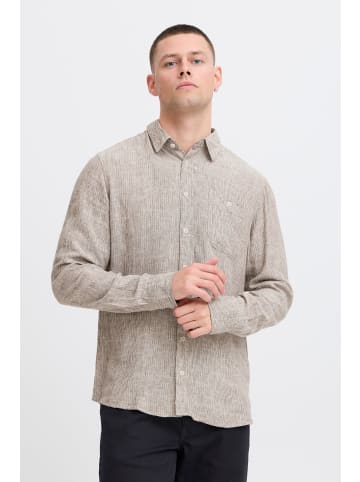 BLEND Langarmhemd BHBOBBY Shirt stripe 20717860 modisches Langarmhemd in Leinenmix-Qualität in Braun