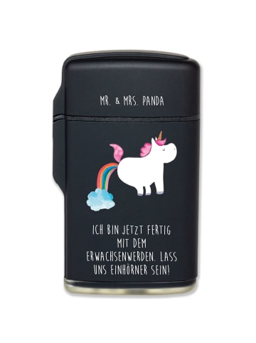 Mr. & Mrs. Panda Feuerzeug Einhorn Pupsen mit Spruch in Schwarz