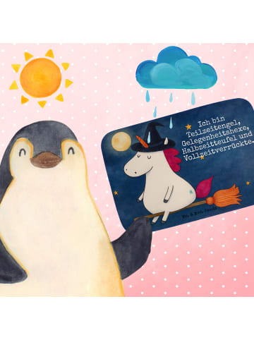 Mr. & Mrs. Panda Badematte Einhorn Hexe Design mit Spruch in Weiß