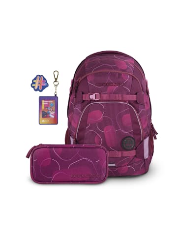Coocazoo Schulrucksack-Set MATE   COLOUR UP-Set in Berry Bubbles & Follow Me