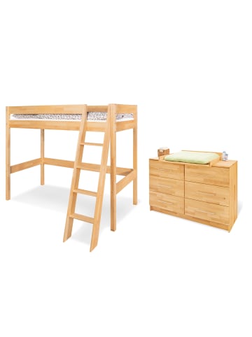 Pinolino Jugendzimmer-Set Natura extrabreit mit Hochbett, 2-tlg.