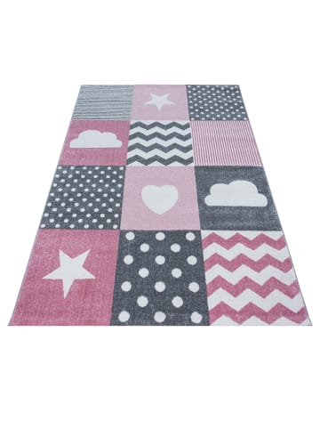 KADIMA DESIGN Teppich Kinder Herz Sterne saugroboter Kurzflor Kinderzimmer