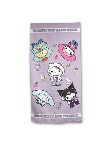 COFI 1453 Hello Kitty & Frienfs Badehandtuch Strandtuch 70x140 cm aus in Mehrfarbig