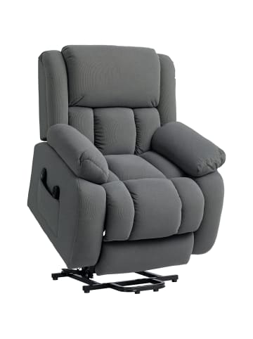 HOMCOM Fernsehsessel mit Aufstehhilfe-93L x 104B x 100H cm-Grau
