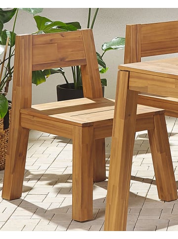 Beliani Gartenstuhl LIVORNO in Braun - (W) 59 x (H) 81 x (L) 61 cm