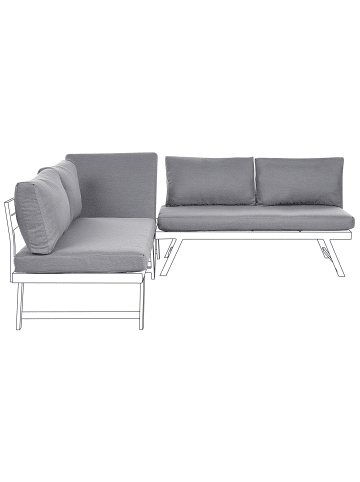 Beliani 8-tlg Kissenbezug COCCORINO in Grau