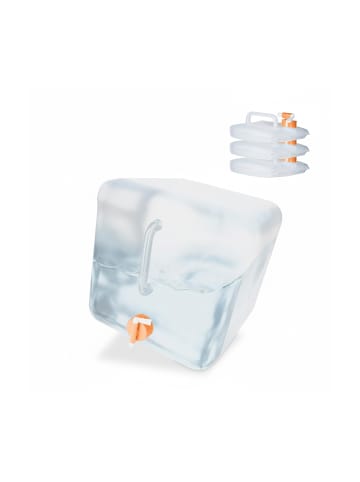 relaxdays 4 x Wasserkanister in Transparent/ Orange - 20 Liter
