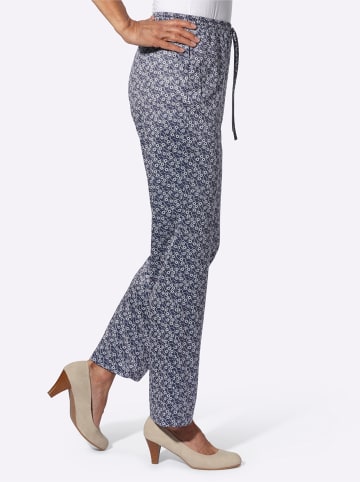 Sieh an! Jersey-Hose in marine-weiß-gewellt