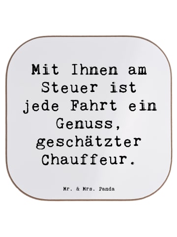 Mr. & Mrs. Panda Untersetzer Spruch Chauffeur Genussfahrt mit Sp... in Weiß