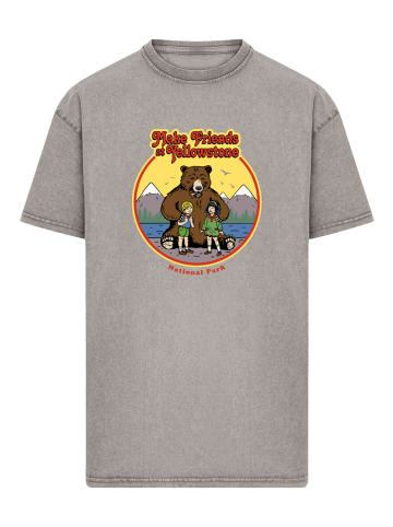 F4NT4STIC Oversize T-Shirt US National Parks Make Friends At Yellowstone in Asphalt