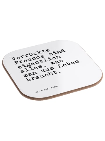 Mr. & Mrs. Panda Untersetzer Verrückte Freunde sind eigentlich..... in Weiß