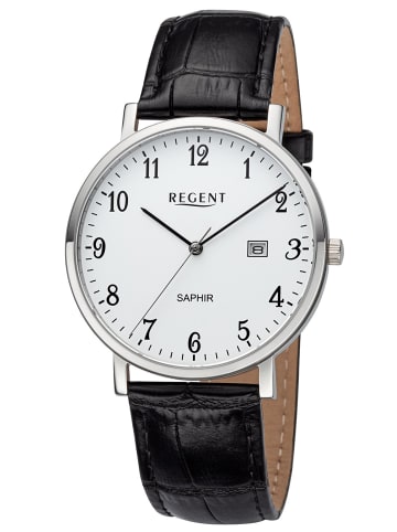 Regent Herrenuhr mit schwarzem Lederband