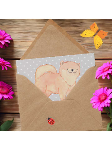 Mr. & Mrs. Panda Klappkarte Chow-Chow Charme mit Spruch in Grau Pastell