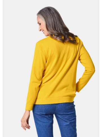 GOLDNER Strickset Figurnahes Twin-Set aus Pima-Baumwolle in honig