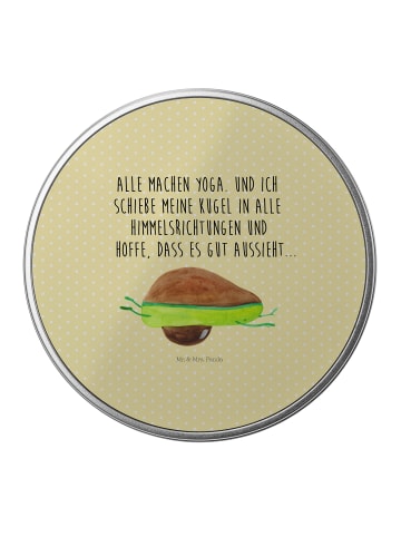 Mr. & Mrs. Panda Aufbewahrungsbox Avocado Yoga mit Spruch in Gelb Pastell