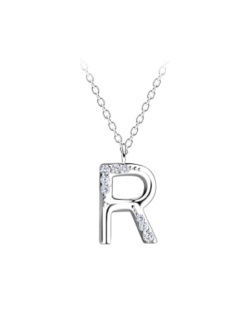 Alexander York Kette mit Buchstabenanhänger R in 925 Sterling Silber, 2-tlg. in silber