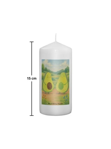 Mr. & Mrs. Panda Kerze Avocado Pärchen Design ohne Spruch in Weiß