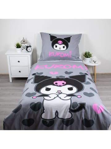 COFI 1453 Kuromi Bettwäsche Set 140 × 200 cm mit Kissenbezug 70 × 90 cm aus in Grau