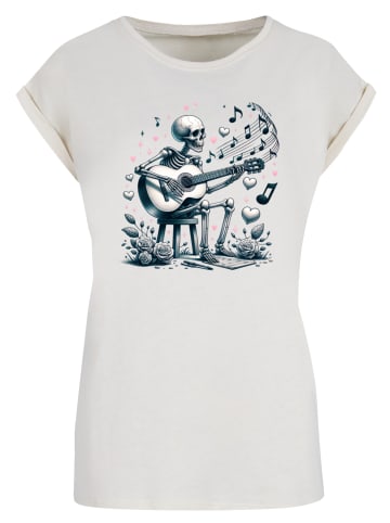 F4NT4STIC T-Shirt Skelett spielt Gitarre, Musik, Liebe in Whitesand