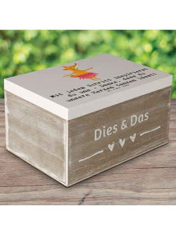 Mr. & Mrs. Panda Aufbewahrungsbox Holz Tanzen Trainerin Herz mit... in Grau Pastell