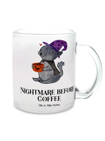 Mr. & Mrs. Panda Trinkbecher Kater Kaffee mit Spruch in Transparent