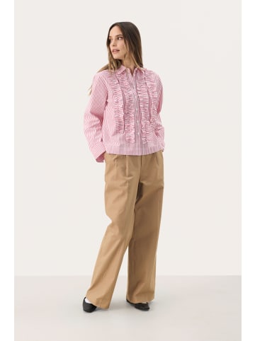 PART TWO Langarm - Hemd PranveraPW Baggy fit in Mars Red Stripe