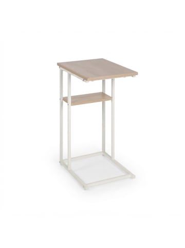 relaxdays Beistelltisch in Hellbraun/Weiß - (B)40 x (H)60 x (T)30 cm