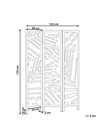 Beliani Paravent VERNAGO in Braun - (W) 122 x (H) 170 x (L) 2 cm
