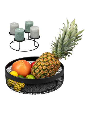 eluno Obstkorb 2in1 im Mesh-Design ca. 30 x 9,7 cm (ø/H)