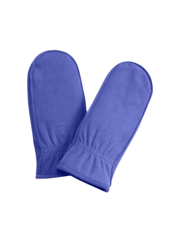 CASH-MERE.CH Ziegen Wildlederfäustlinge in Blush Blau