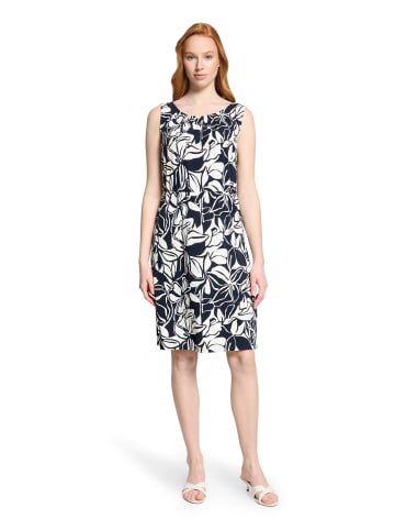 Betty Barclay Sommerkleid mit Rundhalsausschnitt in Dunkelblau/Weiß