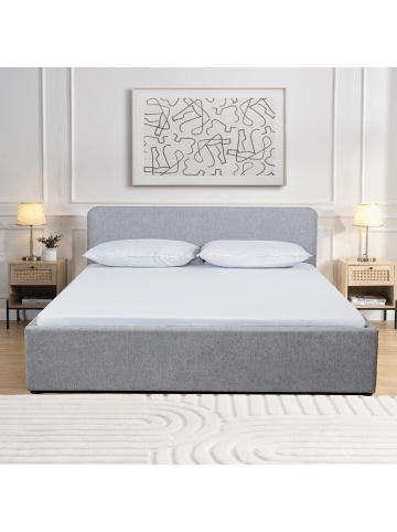 CALICOSY Bett YSA mit Bettkasten in Grau - (W)205 x (H)88 x (L)150 cm