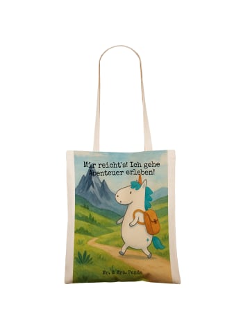 Mr. & Mrs. Panda Tasche Einhorn Bergsteiger Design mit Spruch in Weiß