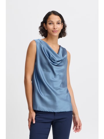 b.young Tanktop BYFAIRCHILD SL BLOUSE 20816138 modische Bluse mit Wasserfallausschnitt in Blau
