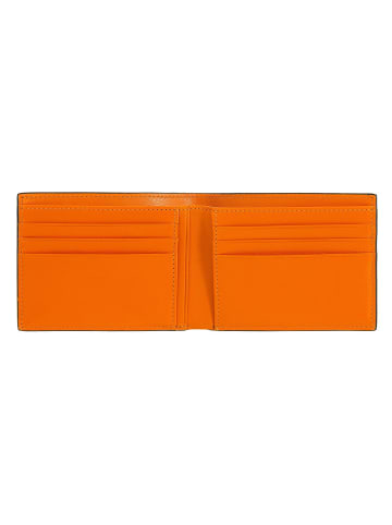 DuDu Up! Geldbörse RFID Schutz Leder 11 cm in black-orange
